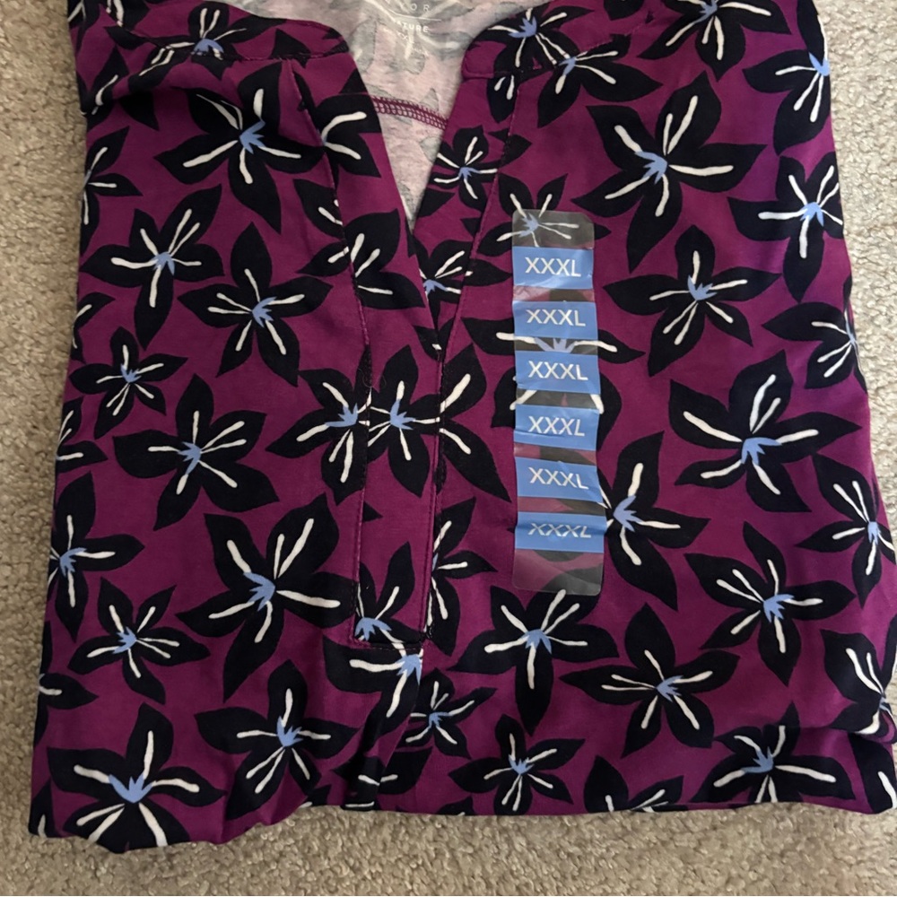 Floral Purple and Black Top